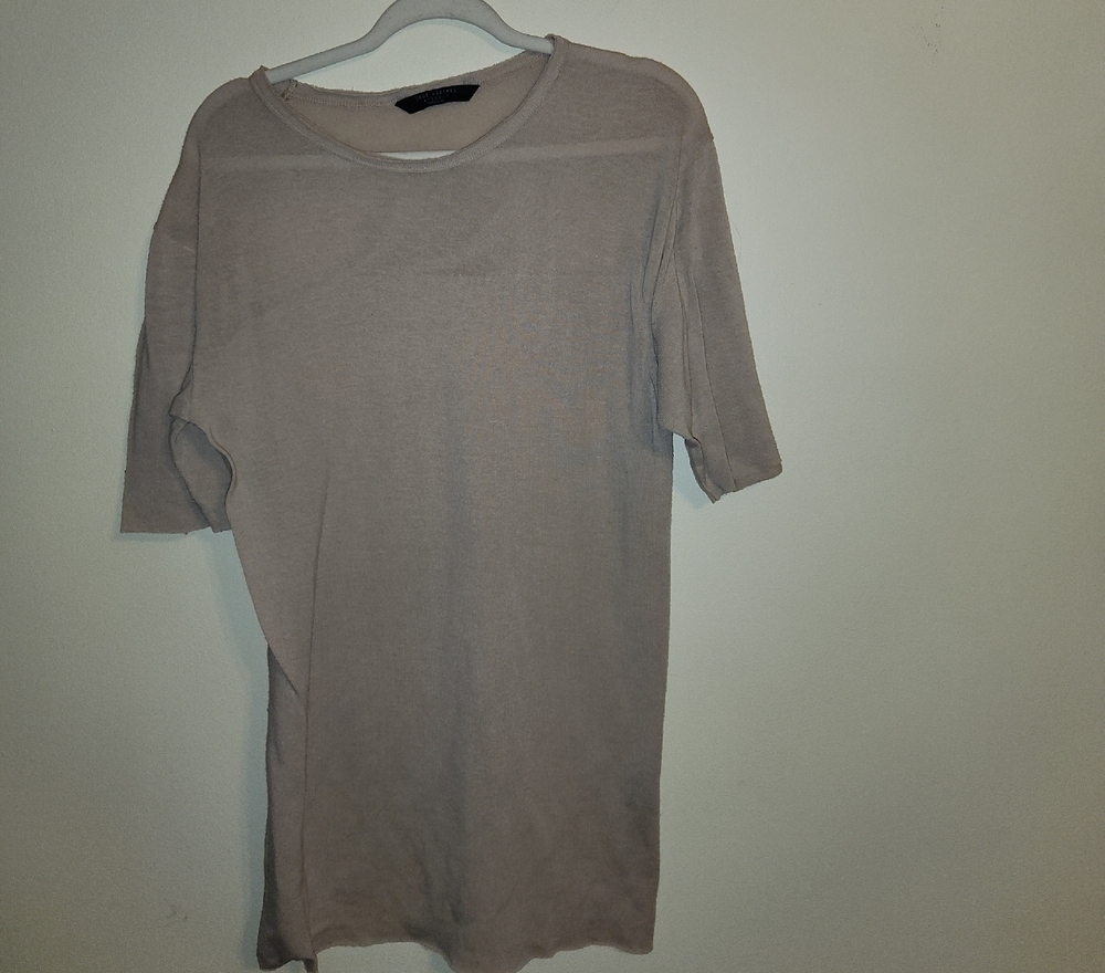 Knot Sisters Light Brown Short Sleeve Lightweight Sweater